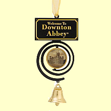 A bell pull with a cartouche with the text Downton Abbey advertising a Downton Abbey inspired cocktail party to be held at the Philadelphia Park house Laurel Hill Mansion to take place on September 20, 2014