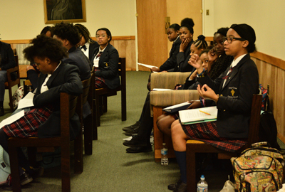 Student participants in the 2019 Constitution Day program at Holy Cross School in Philadelphia PA