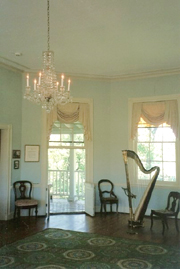 the historic octagonal music room at Laurel Hill Mansion in Philadelphia PA where leading chamber music groups can be heard