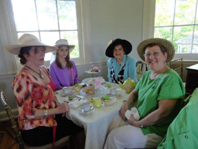 Friends enjoying the Spring Teaat Laurel Hill Mansion