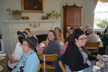 Photograph of guests at the 2016 Spring Tea at Laurel Hill Mansion in Fairmount Park, Philadelphia PA