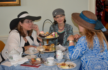 Photograph of guests at the 2016 Spring Tea at Laurel Hill Mansion in Fairmount Park, Philadelphia PA