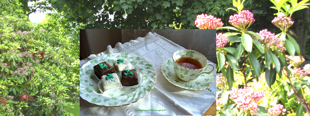 Collage of images representing the spring tea given annually at historic Laurel Hill Mansion in Philadelphia PA 