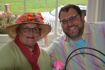 Darren Fava and Tish deTURO enjoying the 2018 Spring Tea fundraiser at Laurel Hill Mansion