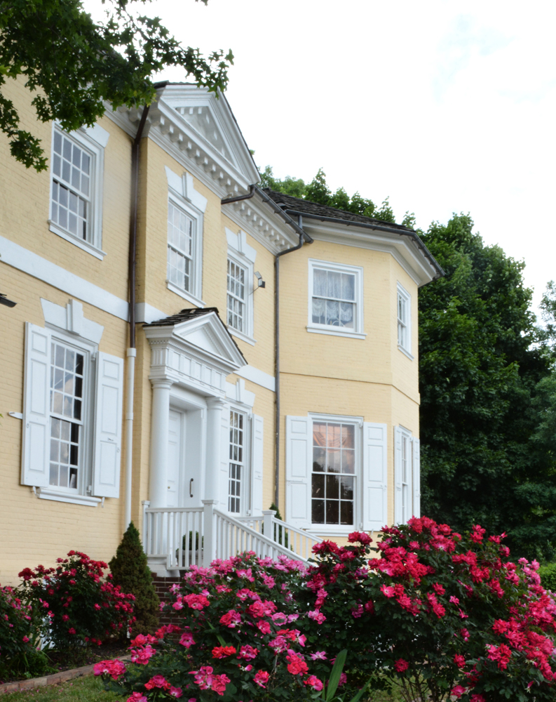 detail of house and garden, Laurel Hill Mansion