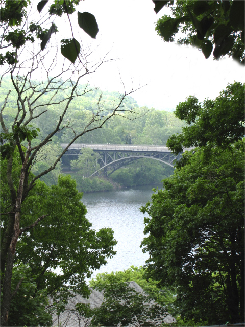 A beautiful view of the schuylkill river from Laurel Hill Mansion