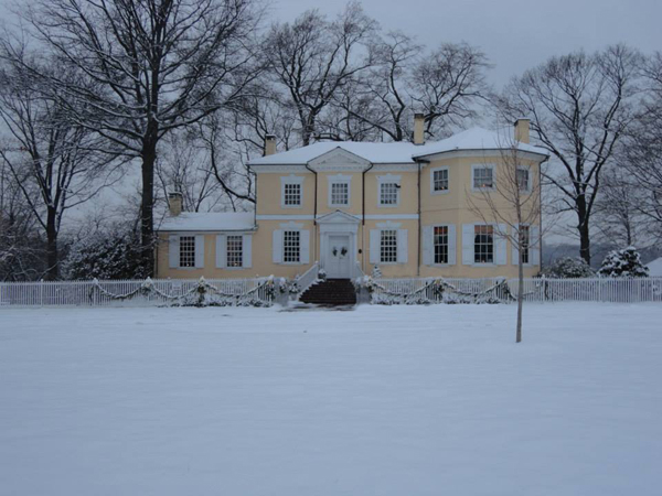 Laurel Hill Mansion in the snow