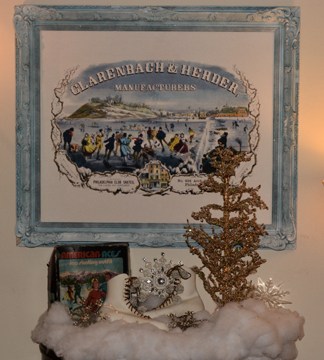 Historic Philadelphia PA Park house Laurel Hill Mansion decorated for the winter holidays