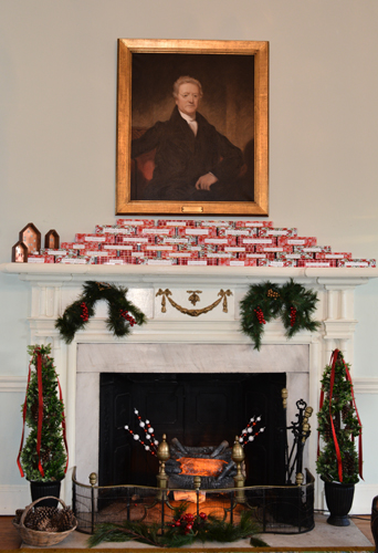 decorated fireplace