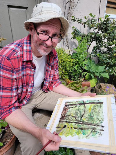 Photograph of artist Keith Leitner who will be giving a plein air workshop in philadelphia pa at Laurel hill mansion and three other historic sites on Fridays, April 26 - May 17, 2024